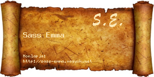 Sass Emma névjegykártya